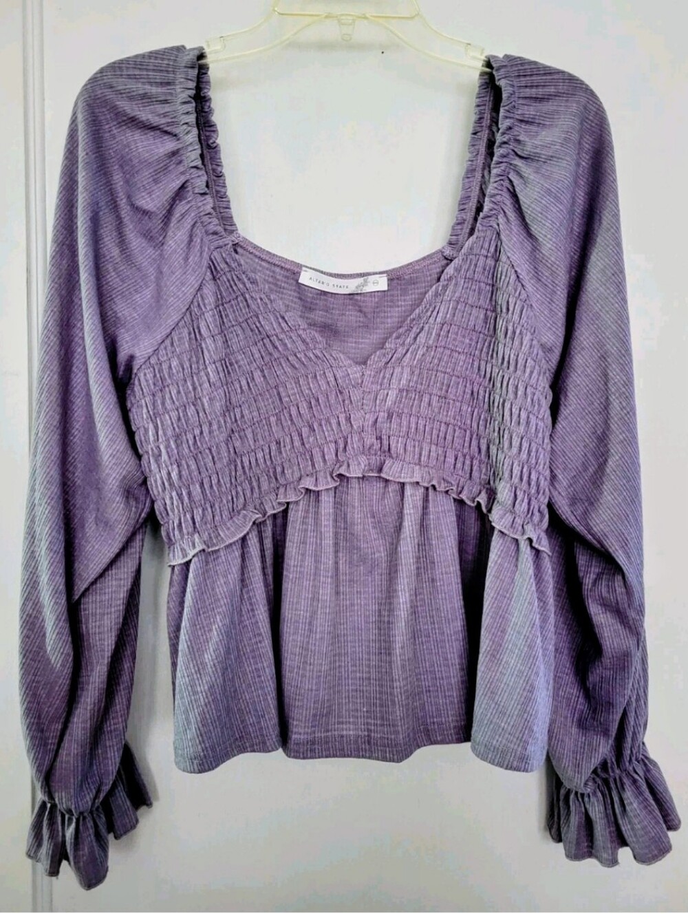 Altered State Lavender Cottagecore Smocked Peplum Blouse | Fairycore Romantic